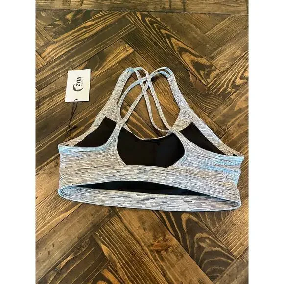 Zyia Active Sports Bra Women XL Gray Lounge Athleisure Supportive Running Hiking - Picture 4 of 7